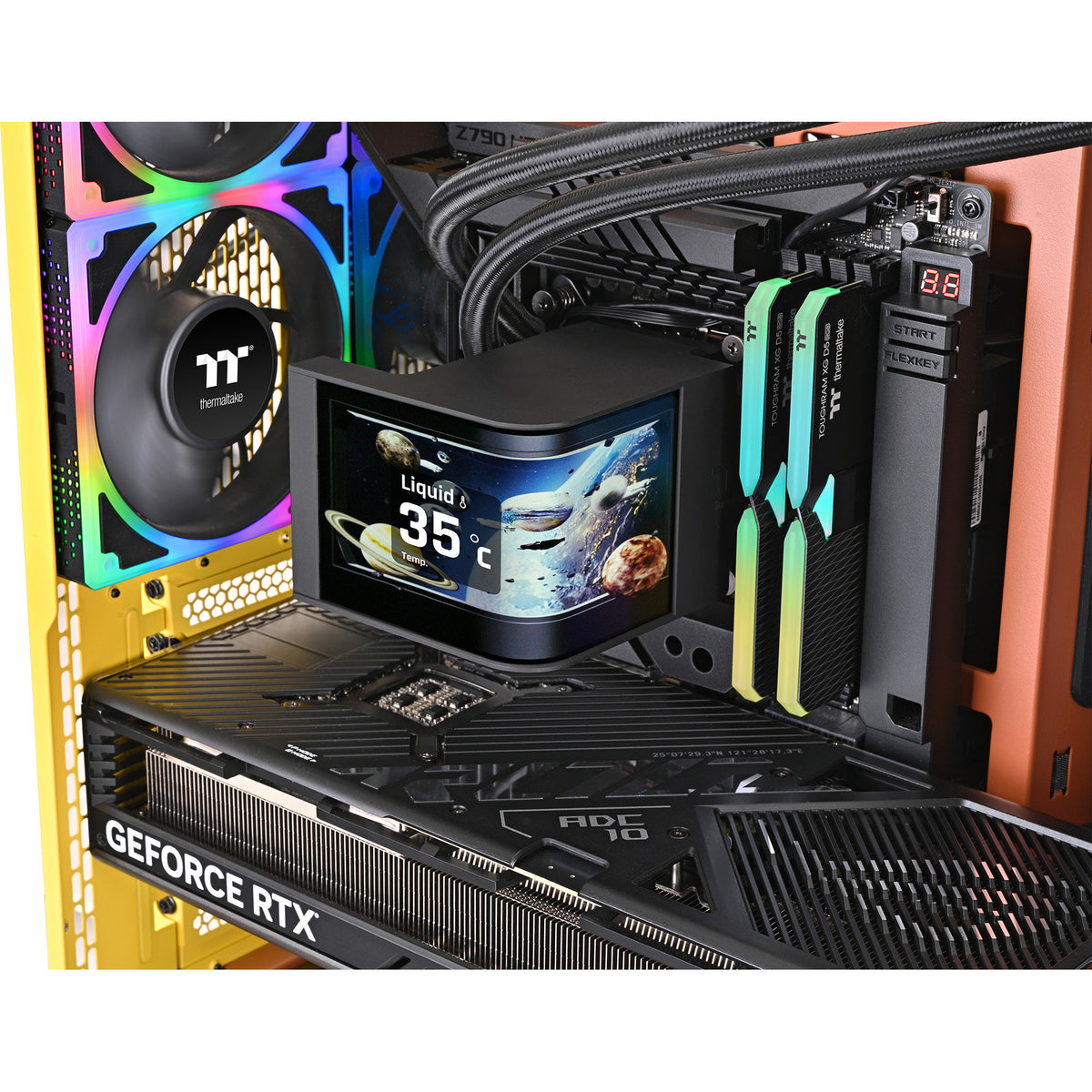 Thermaltake Magcurve 360 Ultra Arbb Sync AIO Flüssigkeitskühler Wasserkühlung (Schwarz)