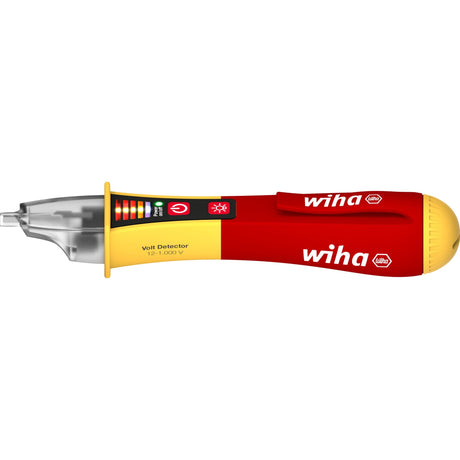 Wiha Spannungsprüfer Spannungsdetektor, einpolige 12 – 1.000 V AC Erkennungsgeräte (rot gelb, inkl. 2x AAA-Batterien)
