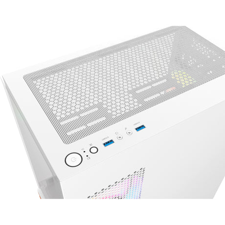 Thermaltake view 170 ws argb mini tower behuizing (wit houtkleur | 2x usb-a | rgb | tempered glass)