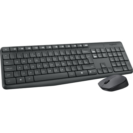 Logitech mk235 Wireless-Desktop-Set (schwarz, US-internationales Layout (QWERTY))