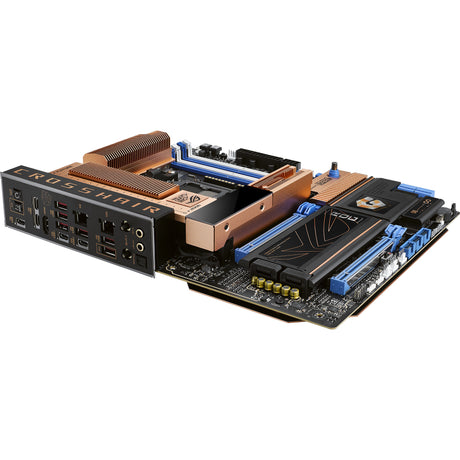 Asus rog crosshair 2006 socket am5 moederbord (zwart brons, raid, 5 gb-lan, 10 gb-lan, wi-fi 7, bt, sound, atx)