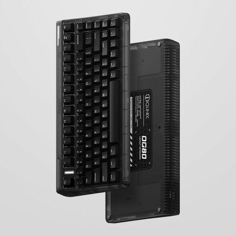 Iqunix OG80 Dark Side kabellose mechanische Tastatur (Schwarz, US-Layout (QWERTY), Gateron-Braun, 80 % (TKL), RGB-LEDs, Hot-Swap-fähig, PBT, 2,4 GHz | Bluetooth 5.1 | USB-C)