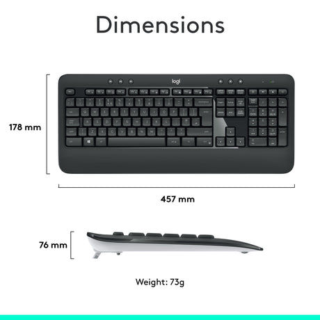 Logitech kabelloses Tastatur- und Mausset mk540 qwerty