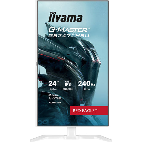 Iiyama g-master red eagle gb2471hsu-w1 23.8 gaming monitor (wit (mat), 2x hdmi, displayport, usb-a, usb-c, 240 hz)