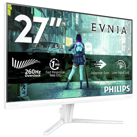 Philips evnia 27m2n3201pl 27 monitor (wit, 1x displayport, 1x hdmi, 260 hz)