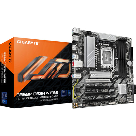 Gigabyte B860M DS3H WiFi 6E Sockel 1851 Motherboard (RAID, 2,5 GB LAN, WiFi 6E, BT, Sound, µATX)