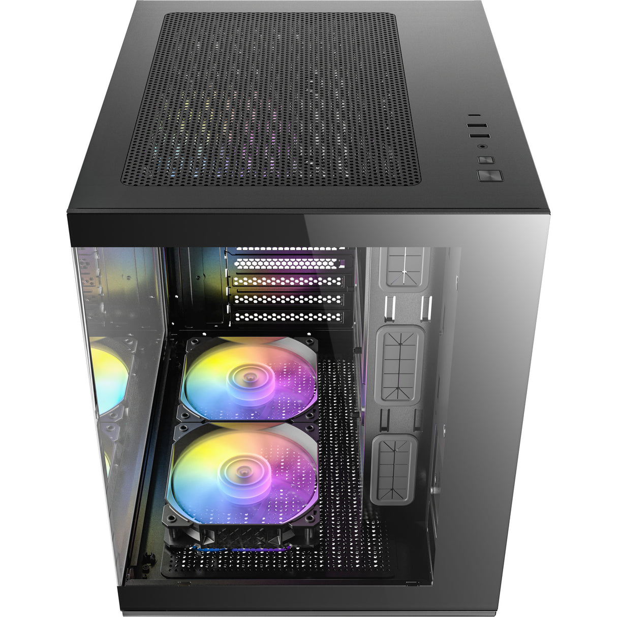 Antec cx60m argb Mini-Tower-Gehäuse (schwarz | 3x USB-A | RGB | gehärtetes Glas)