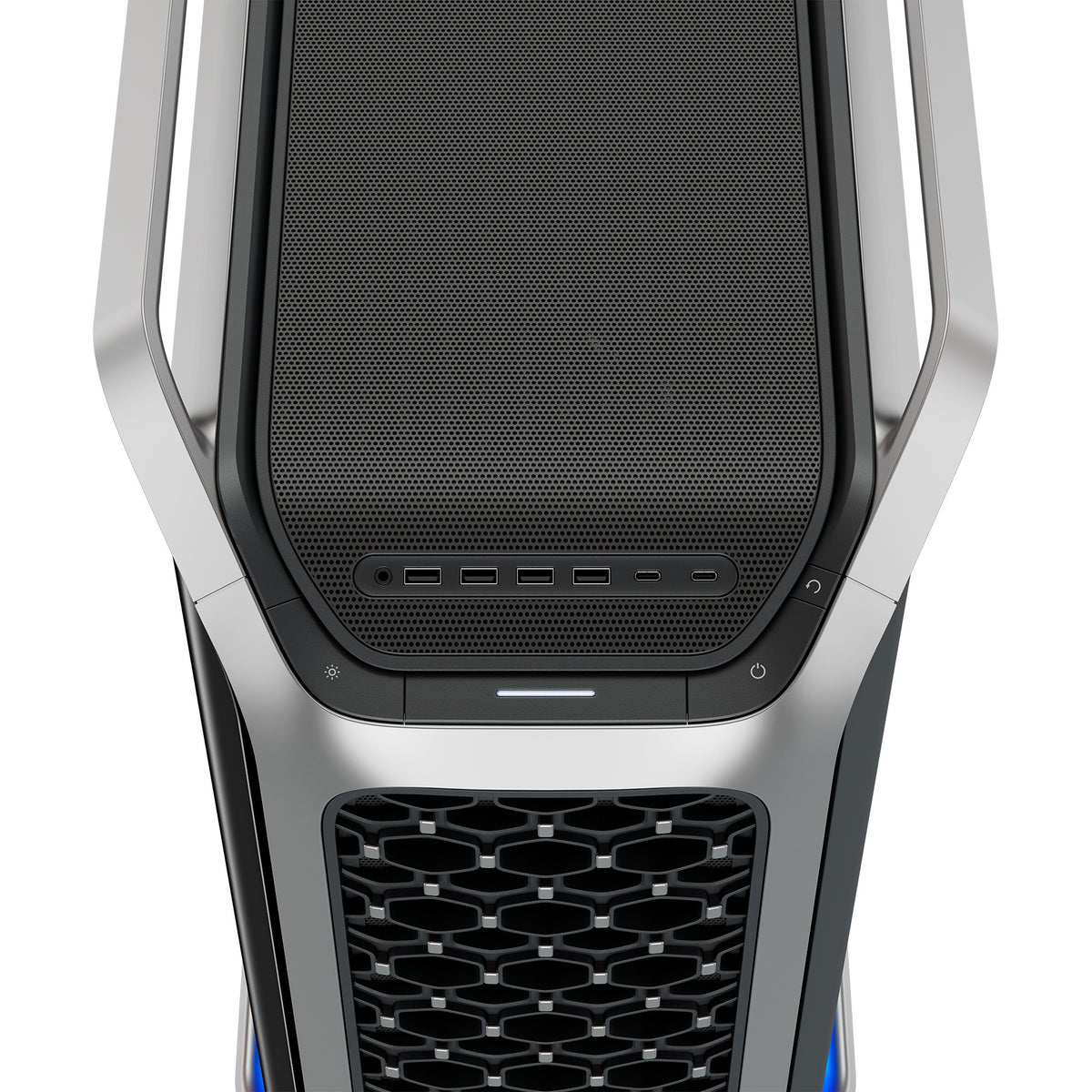 Cooler master cosmos alpha big tower behuizing (zwart zilver | 4x usb-a | 2x usb-c | rgb | tempered glass)