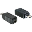 Delock Adapter USB 2.0, Micro-B > Mini-B (schwarz, 65063)