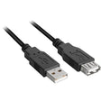 Sharkoon USB 2.0 Verlängerungskabel (schwarz, 1 Meter, doppelte Abschirmung)