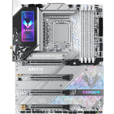 Maxsun MS-Icraft Z890 Arctic Socket 1851 Mainboard (weiß, RAID, 2,5 GB-LAN, WLAN, BT, Sound, ATX)