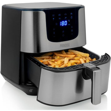 Princess 182060 Digital Aerofryer Deluxe XXL Heißluftfritteuse (Edelstahl schwarz, 5,5 Liter)