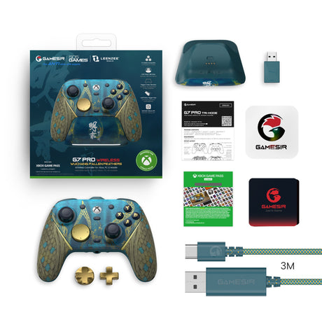 Gamesir G7 Pro Tri-Mode – Wuchang-Version (kabellos für Xbox), Gamepad (Blaugold, Xbox Series X|s, Xbox One, PC, Android, Steam)