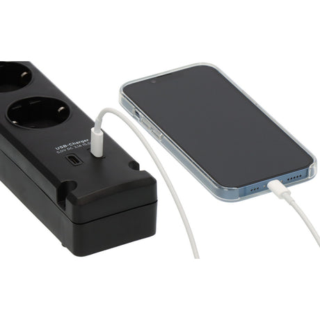 Brennerstuhl Bremounta Steckdosenleiste mit 2 USB C Ladebuchsen | 5-fach | schwarz | 3m h05vv-f 3g1,5 - 1150660415