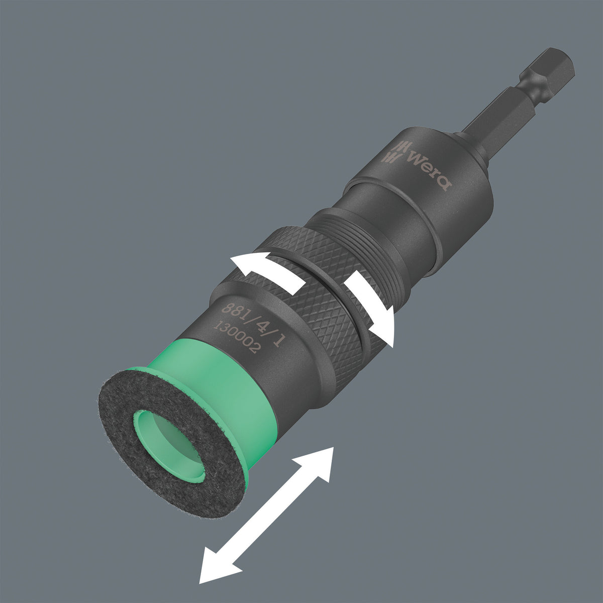 Wera 881 4 1 SB Distanzstück mit variabler Schraubentiefeneinstellung, 1 4 x 95 mm Bit (schwarz grün)