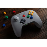 8bitdo 64 Bluetooth-Controller (grau, Bluetooth 5.0 USB, Switch, Switch 2, PC, Android)