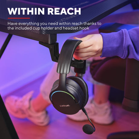 Trust GXT 712 Dynamus Gaming-Tisch Gaming-Schreibtisch (schwarz)