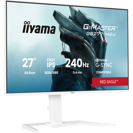 Iiyama G-Master Red Eagle GB2771HSU-W1 27 Gaming-Monitor (weiß (matt), 2x HDMI, Display-Port, USB-A, USB-C, 240 Hz)