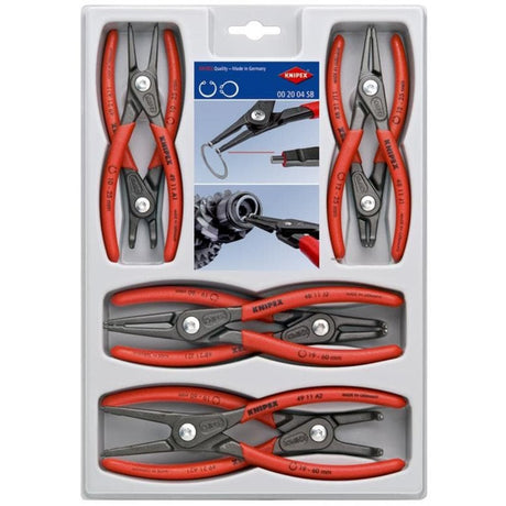 Knipex 00 20 04 SB Präzisions-Sicherungsringzangen-Set passend für Sicherungsringe Innen- und Außenringe 12-25 mm, 19-60 mm 10-25