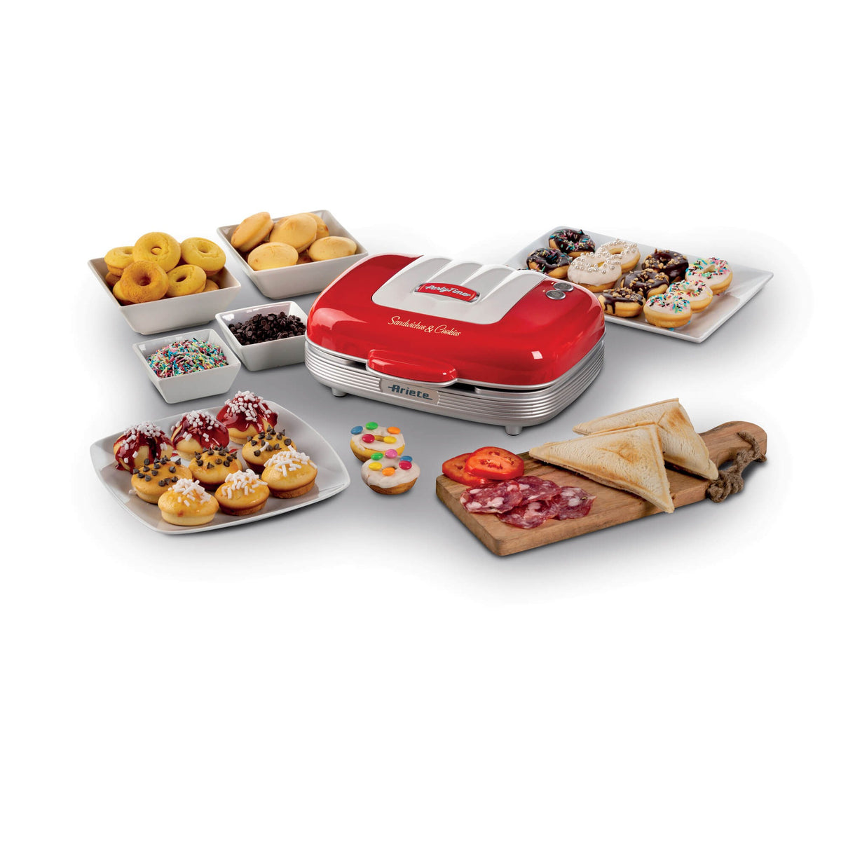 Ariete party time tosti cupcake maker 1972 00 sandwichmaker (rood)