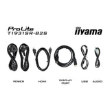 Iiyama prolite t1931sr-b2s 19 touchscreen monitor (zwart, vga, hdmi, displayport, audio, touchscreen)
