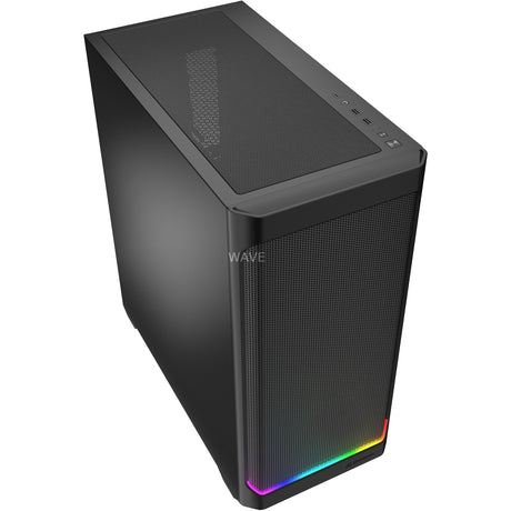 Sharkoon AK4 RGB Strip Midi-Tower-Gehäuse (schwarz | 2x USB-A | 1x USB-C | RGB)