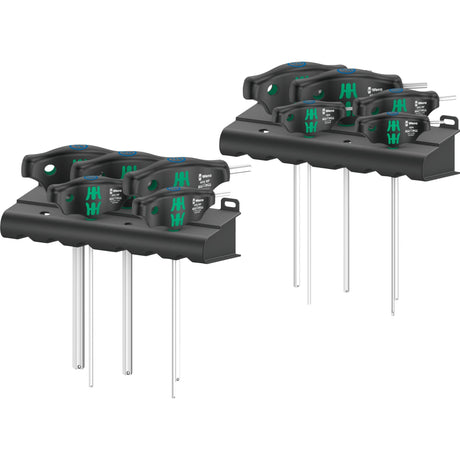 Wera 454 10 hf Set zöllig 1 Winkelschlüsselsatz T-Griff hex-plus (schwarz grün, mit Haltefunktion, Daumen, 10 Stück)