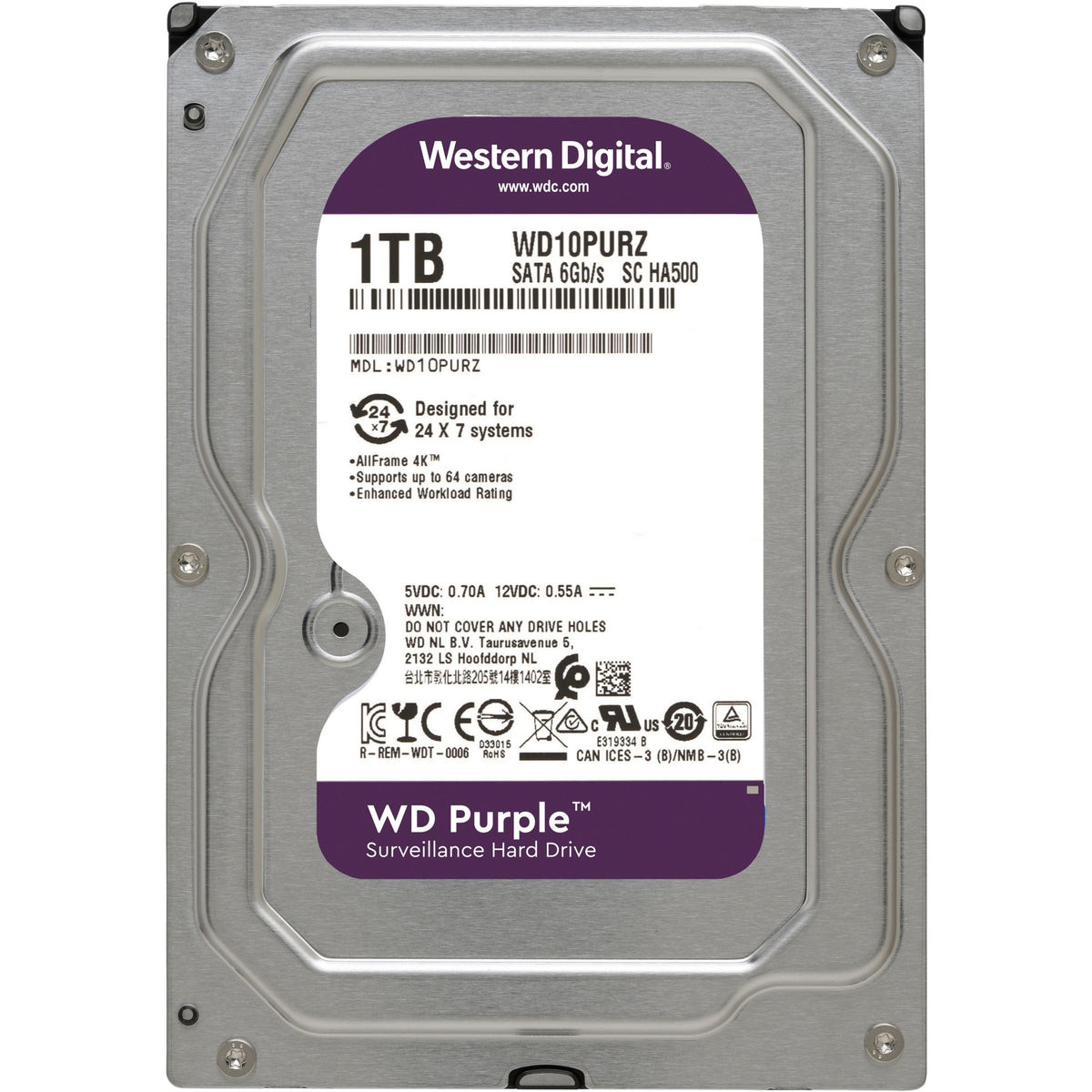 Wd lila, 1 TB Festplatte (SATA 600, 10purz, Bulk)