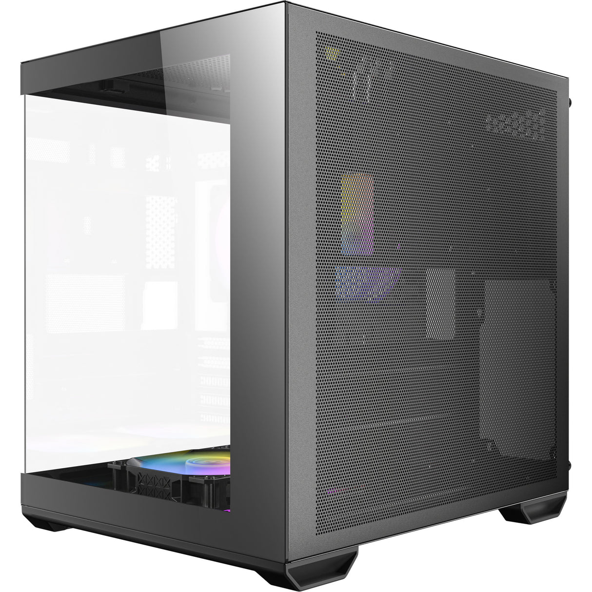 Antec cx60m argb Mini-Tower-Gehäuse (schwarz | 3x USB-A | RGB | gehärtetes Glas)