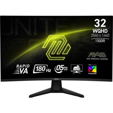 Msi Mag 32cq6f 31,5 gebogener Gaming-Monitor (schwarz, 2x HDMI, Display-Port, 180 Hz)