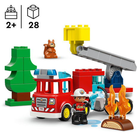 Lego Duplo Town 10473 Feuerwehrauto mit Schlauch und Feuerwehrmann