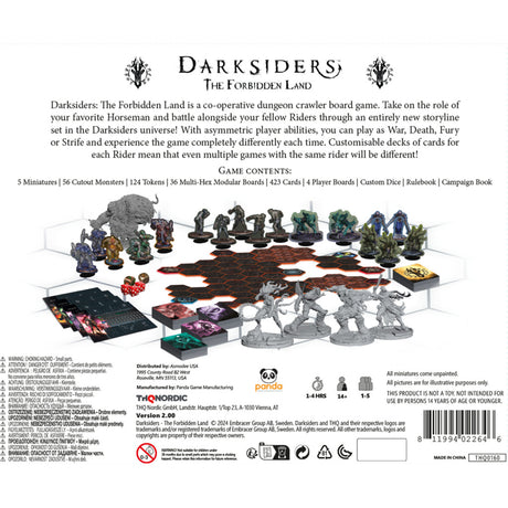 Europäisches Spielernetzwerk Darksiders: Das verbotene Land Brettspiel (englisch, 1 – 5 Spieler, 30 – 60 Minuten, ab 16 Jahren)