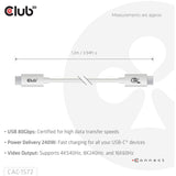 Club 3D USB-C 80 Gbit/s zertifiziert 240 W 8K 240 Hz