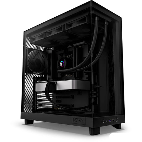 Nzxt h6 flow midi tower housing (black | 2x USB-A | 1x USB-C | tempered glass)