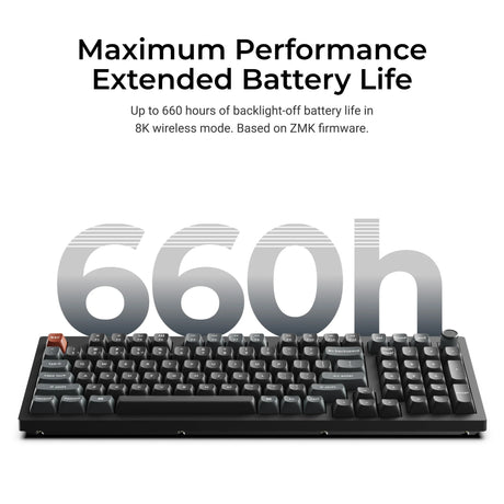 Keychron V5 Ultra 8K kabellose, benutzerdefinierte mechanische Tastatur (schwarz, US-Layout (QWERTY), Seidenpom-Banane, 96 %, RGB, Hot-Swap, 2,4 GHz | Bluetooth 5.3 | USB-C)