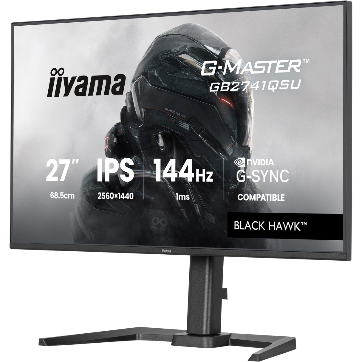 Iiyama G-Master Black Hawk GB2741QSU-B1 27 Gaming-Monitor (schwarz, HDMI, DisplayPort, 2x USB-A, USB-B, 144 Hz)