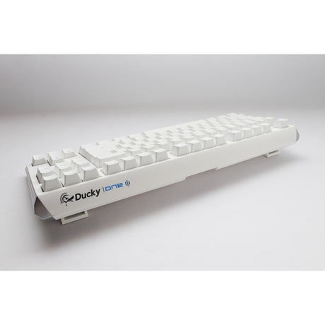 Ducky One 3 klassische reinweiße TKL-RGB-mechanische Tastatur (weiß, US-Layout (QWERTZ), Cherry-MX-Rot, 80 % (TKL), RGB-LEDs, Double-Shot-PBT, Hot-Swap-fähig, Quack-Mechanik)