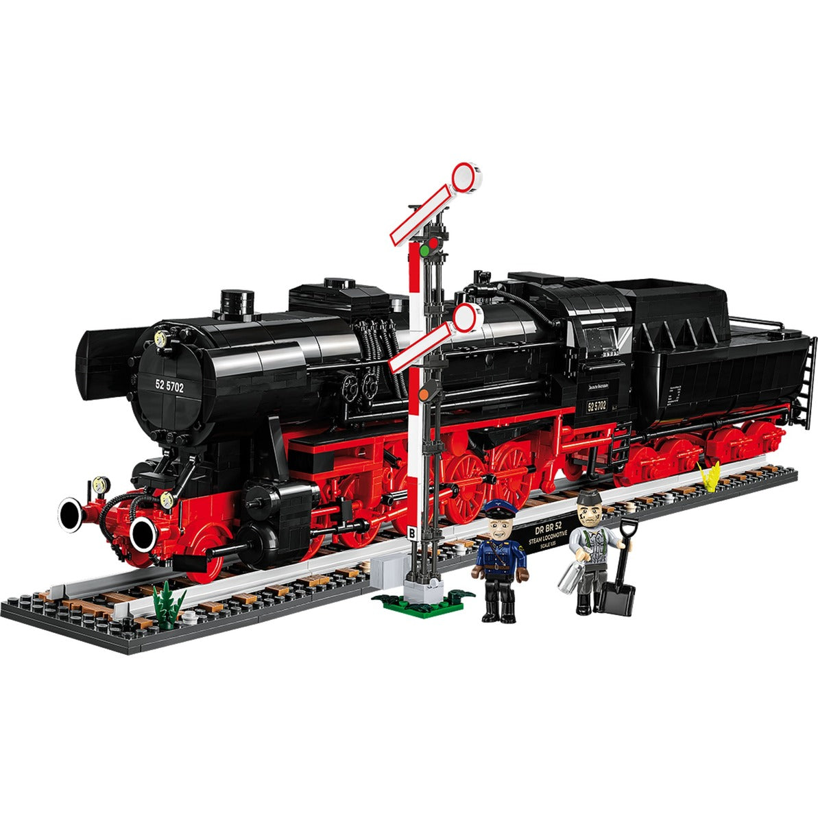 Cobi dr br 52 steam locomotive railway semaphore constructiespeelgoed (-6287, schaal 1:35)