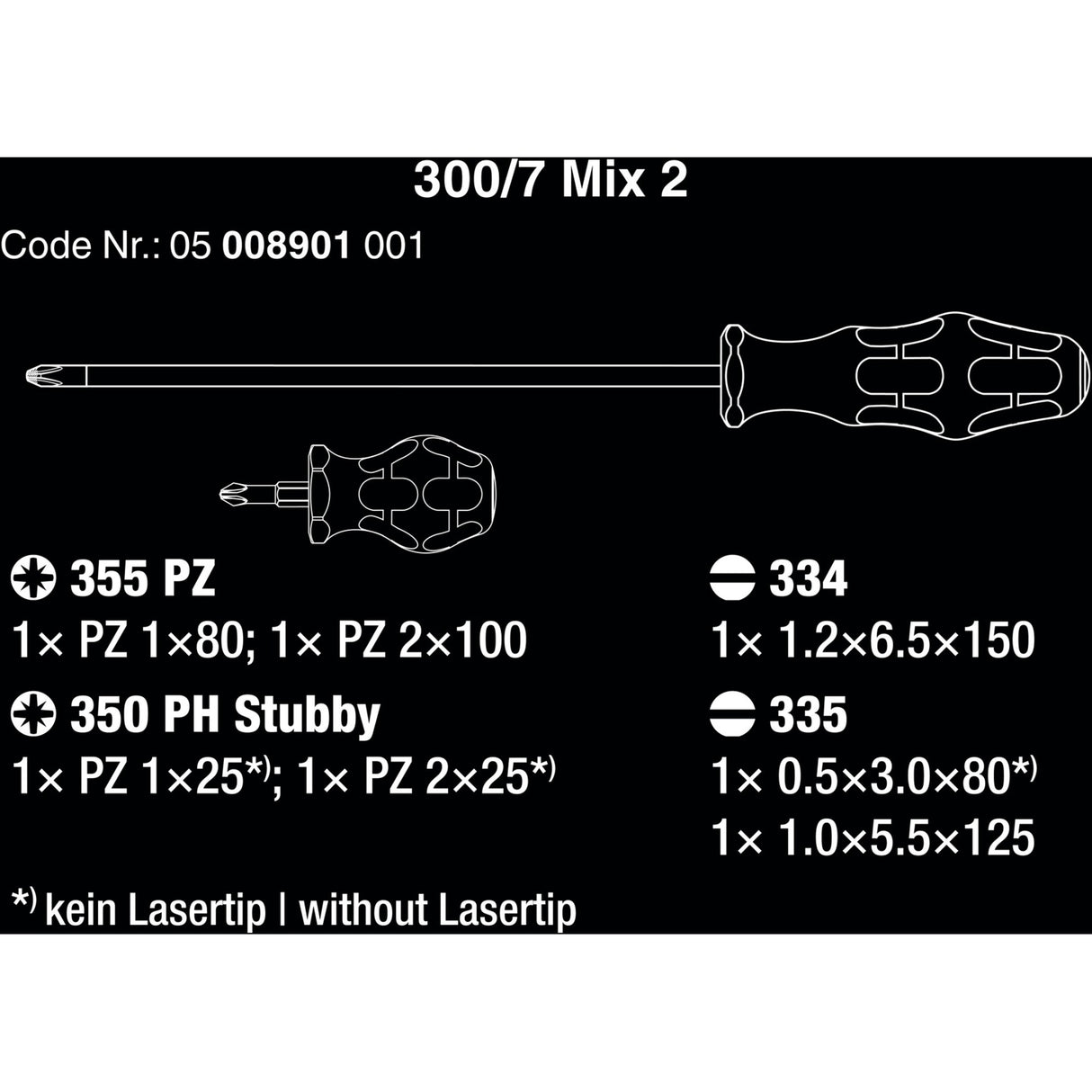 Wera 300 7 Mix 2 Schraubendreher -Set