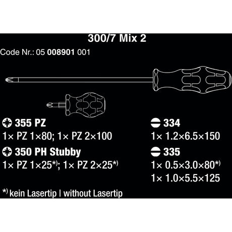 Wera 300 7 Mix 2 Schraubendreher -Set