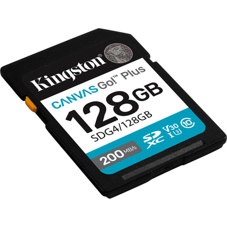 Kingston Leinwand los! plus SDXC 128 GB Speicherkarte (schwarz, Klasse 10, UHS-I U3, V30)