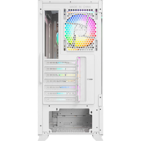 Xyz PC Gear Airone 300-X Mesh Midi Tower Gehäuse (Weiß | 1x USB-A | 1x USB-C | Gehärtetes Glas)
