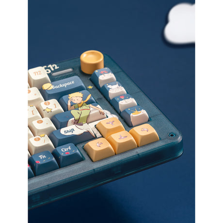 Iqunix ZX75 Sky Encounter kabellose mechanische Tastatur (blau, US-Layout (QWERTY), Gateron-Rot, 75 %, RGB-LEDs, Hot-Swap-fähig, Double-Shot-PBT, 2,4 GHz | Bluetooth 5.1 | USB-C)