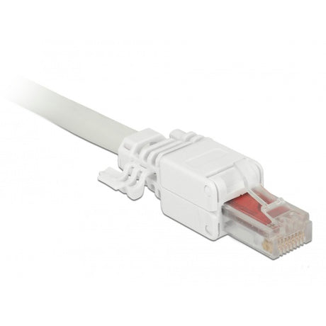 Delock RJ45 Stecker Cat.6 UTP Werkzeugloser Stecker (weiß, 2 Stück)