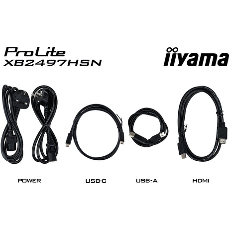 Iiyama Prolite XB2497HSN-B1 23,8-Monitor (Schwarz (matt), 100 Hz, HDMI, Display-Port, USB-C, Audio, LAN)