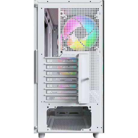 Montech xr Holz Midi-Tower-Gehäuse (weiß | 1x USB-A | 1x USB-C | RGB | Fenster)