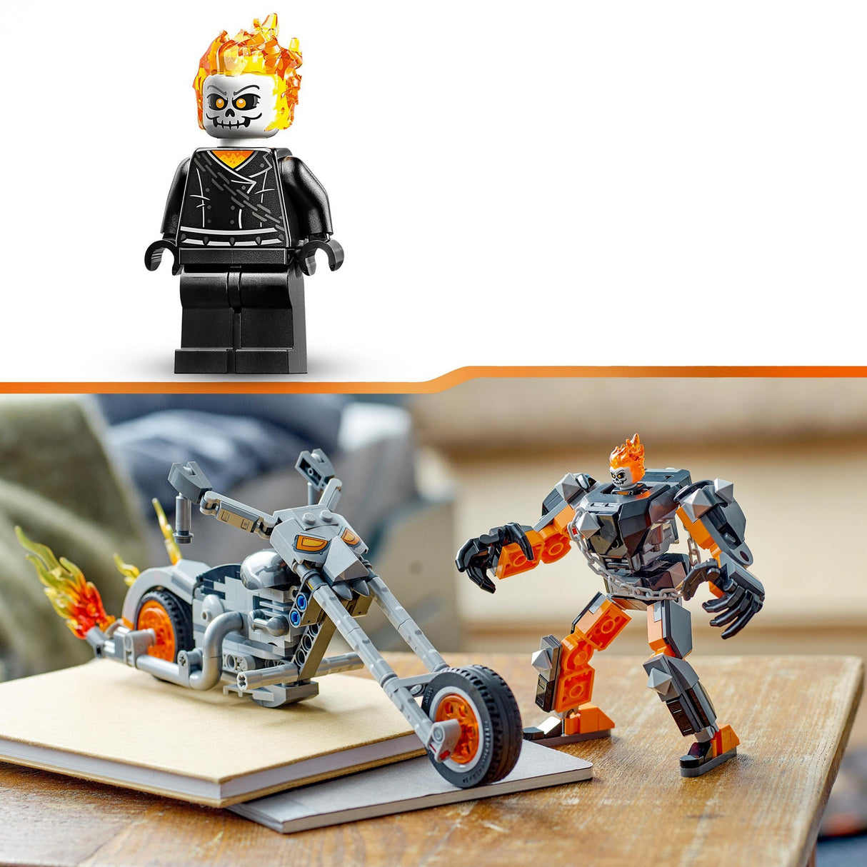 Lego Marvel – Geisterfahrer-Mech-Motorrad-Konstruktionsspielzeug (76245)