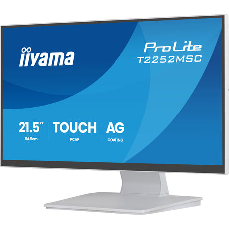 Iiyama prolite t2252msc-w2ag 21.5 touchscreen monitor (wit (mat), 100 hz, hdmi, displayport, usb 3.2 gen 1, audio, touchscreen )