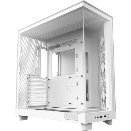 Nzxt h6 flow midi tower housing (white | 2x USB-A | 1x USB-C | tempered glass)