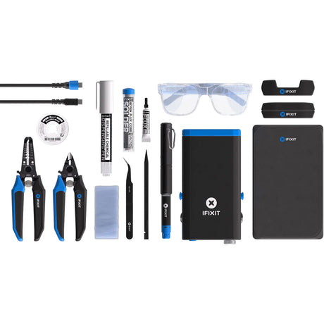 Ifixit Fixhub Power Series Lötwerkzeug-Lötkolben (schwarz blau, 100 Watt, USB-C, Kraftwerk)